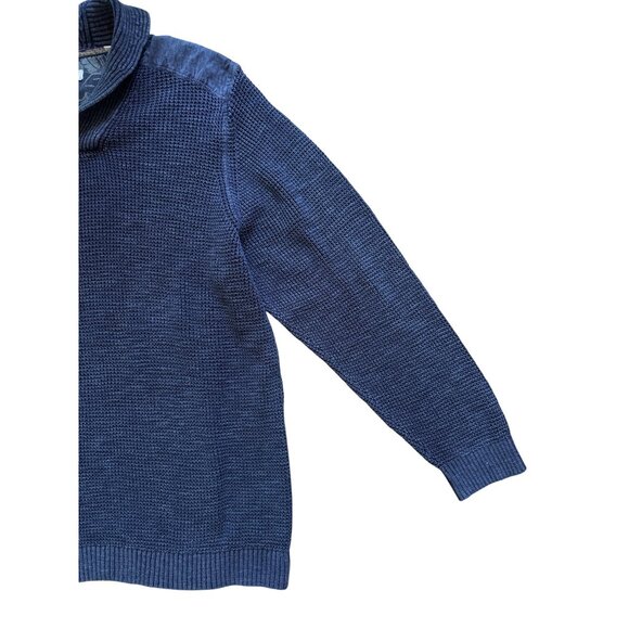 Tommy Bahama Mens Size XL Tuck Knit Shawl Collar Pullover Sweater Blue Cotton - Picture 6 of 9